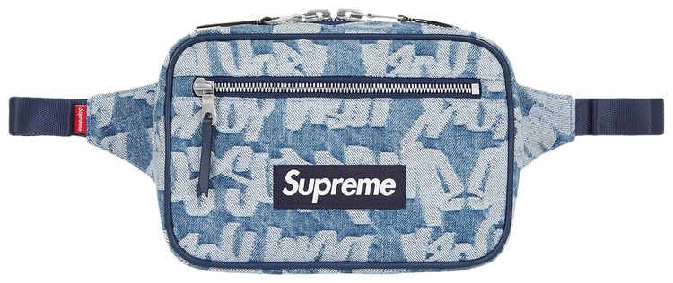 Supreme Fat Tip Jacquard Denim Waist Bag Blue