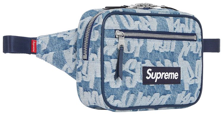 Supreme Fat Tip Jacquard Denim Waist Bag Blue