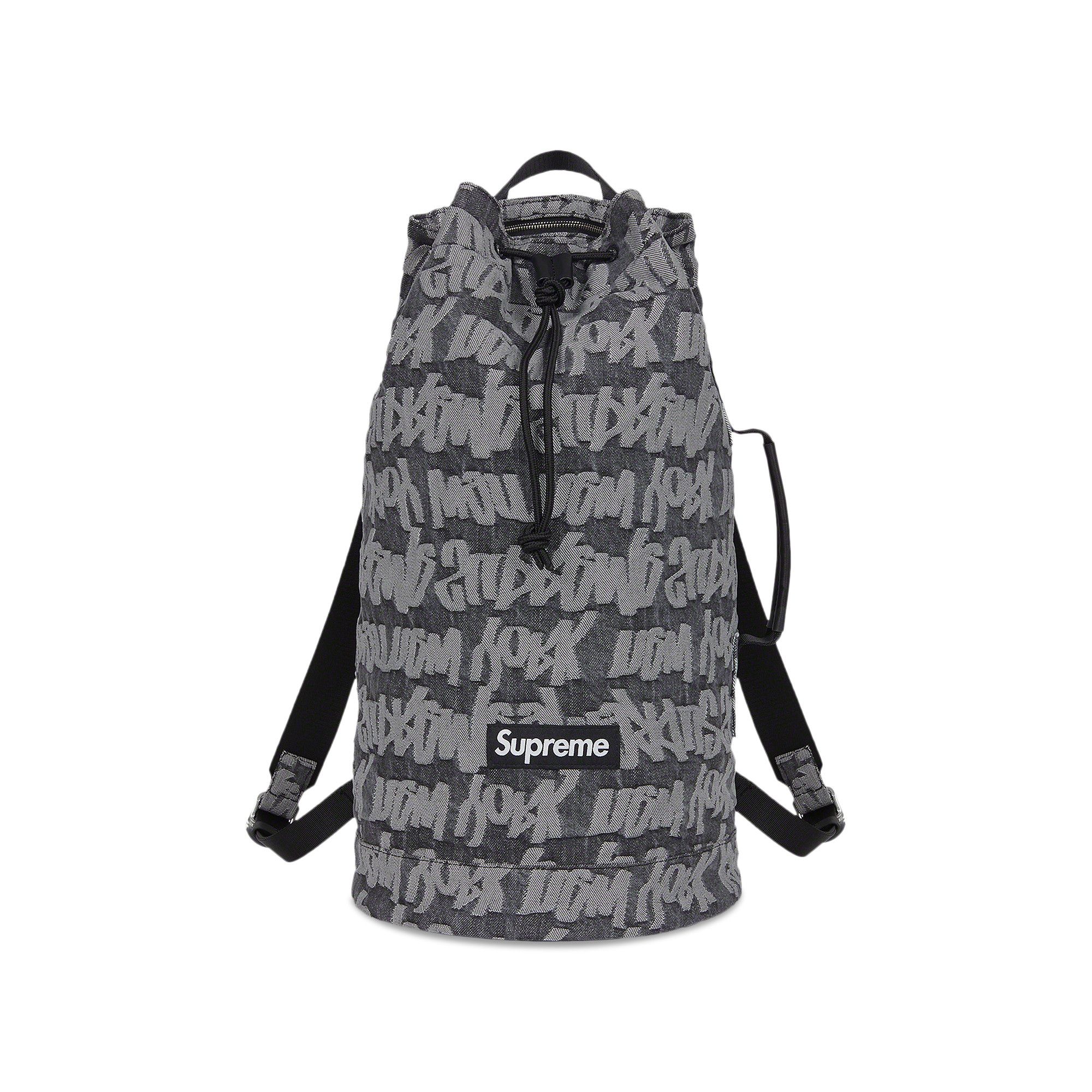 Buy Supreme Fat Tip Jacquard Denim Backpack 'Black