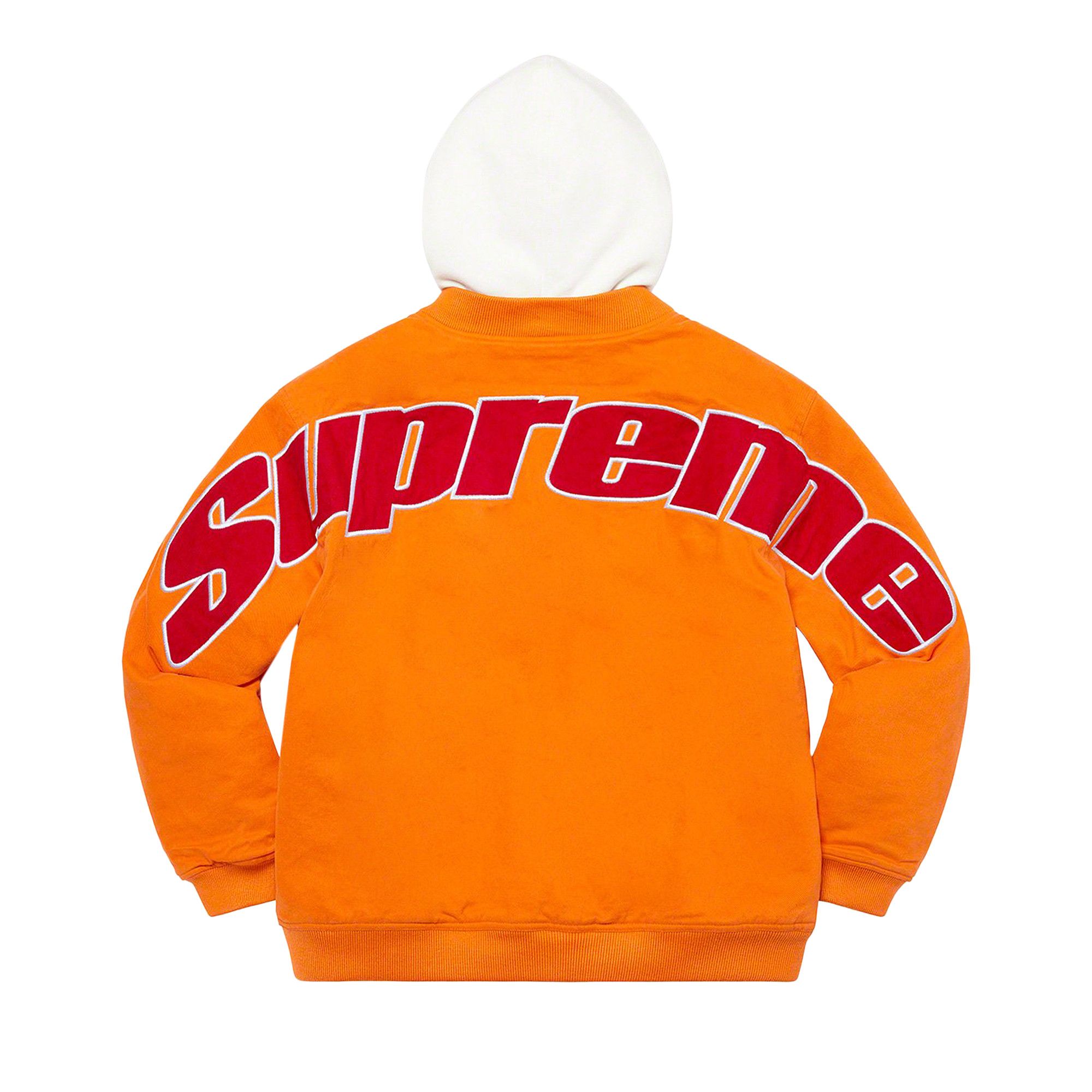 Buy Supreme Hooded Twill Varsity Jacket 'Orange' - SS22J85