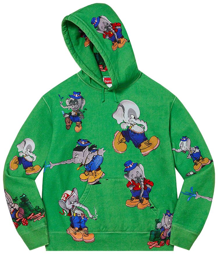 Supreme Elephant Hooded Sweatshirt Green