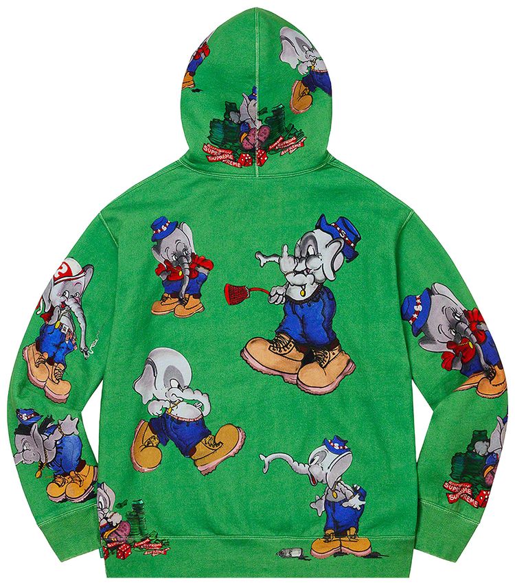 Supreme Elephant Hooded Sweatshirt Green