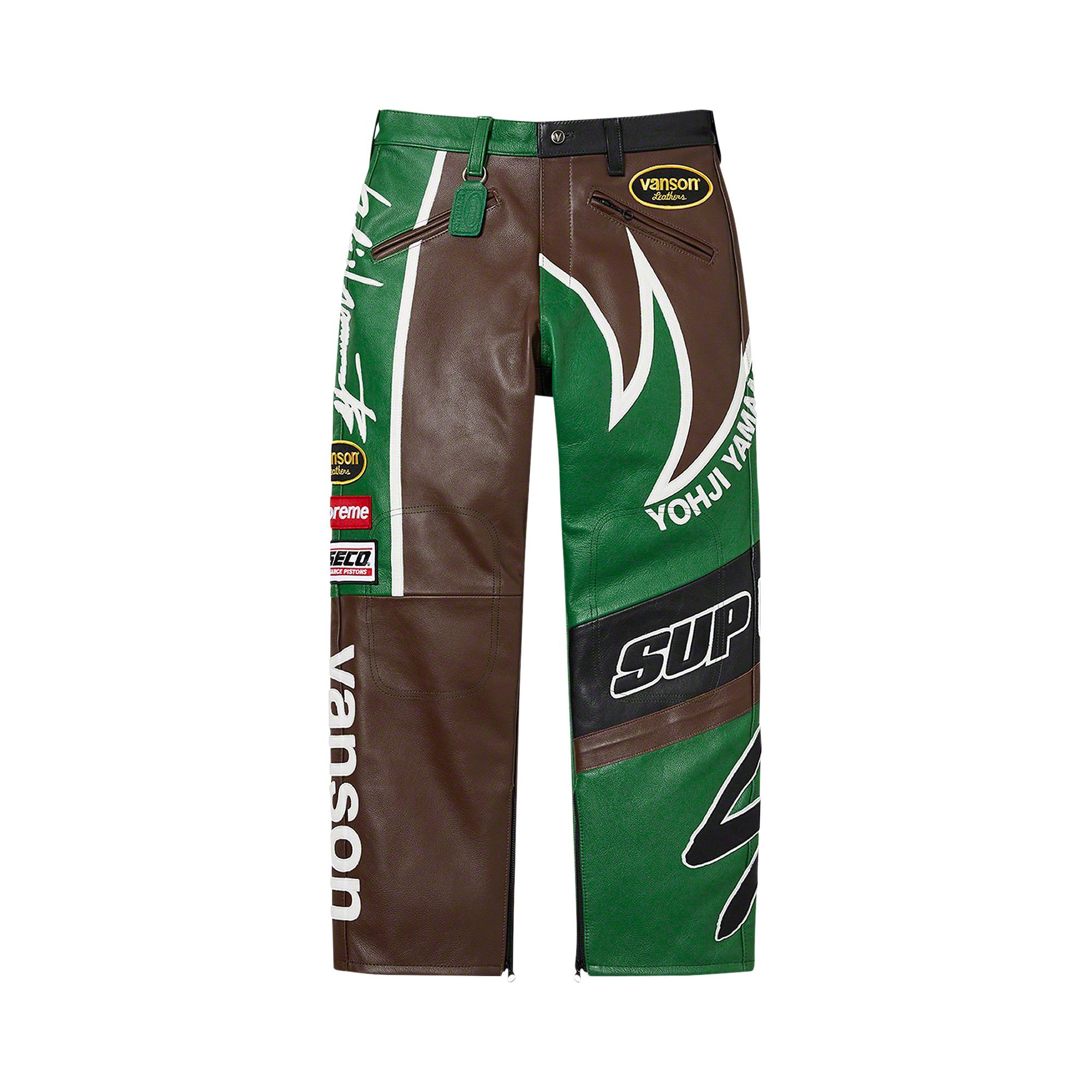 Size 34 Supreme x Yohji Yamamoto x Vanson Leathers Split Pant 'Green'