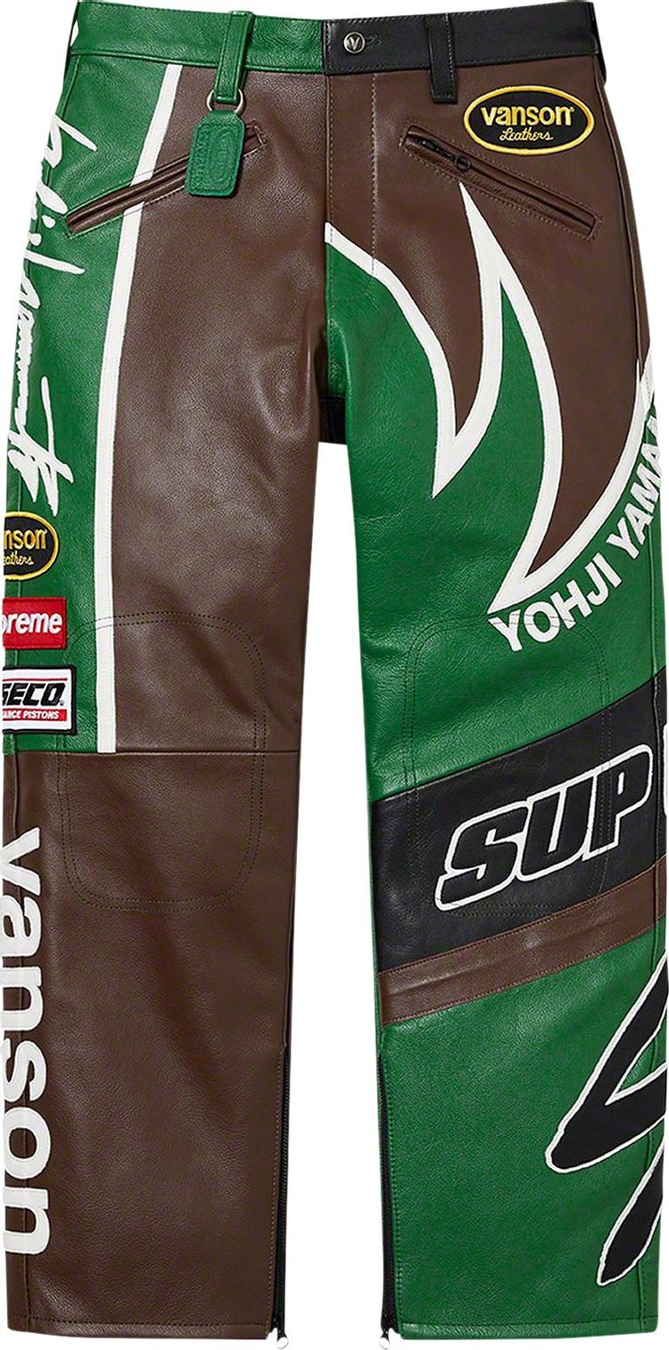 Supreme x Yohji Yamamoto x Vanson Leathers Split Pant Green