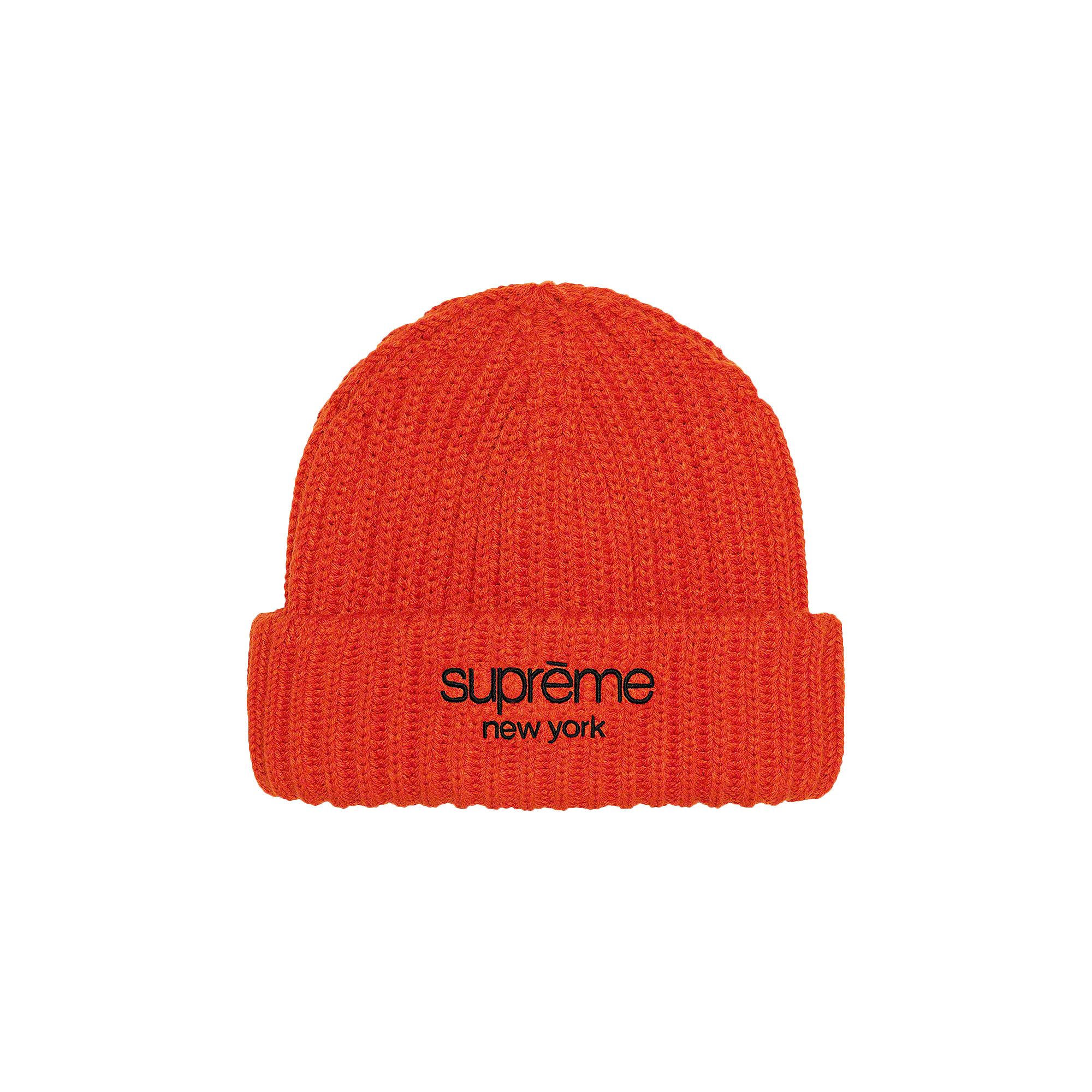 新入荷 Beanie Ribbed Supreme Buy 'Burnt BURNT FW22BN14 - Orange' ニット帽/ビーニー