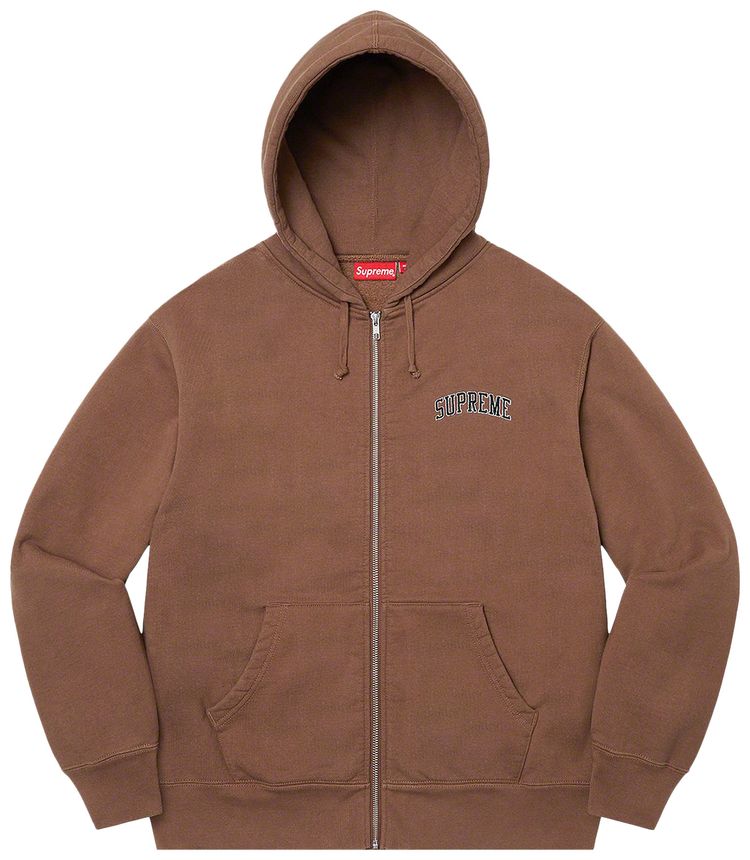 Supreme Doughboy Zip Up Hooded Sweatshirt Brown