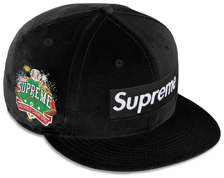 Supreme Velour Box Logo New Era Black