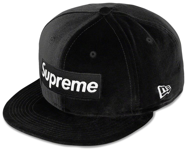 Supreme Velour Box Logo New Era Black