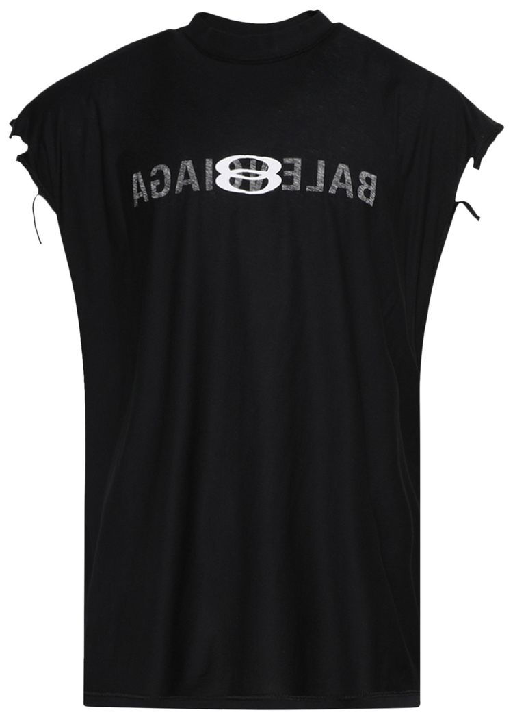 Balenciaga Sleeveless T Shirt Faded BlackWhite