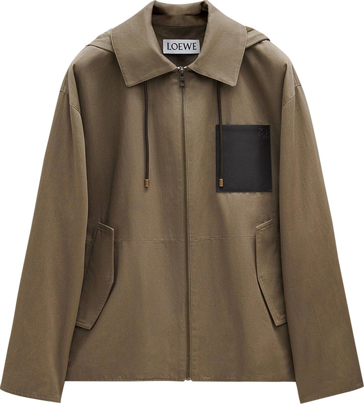 Loewe Hooded Jacket Khaki Brown