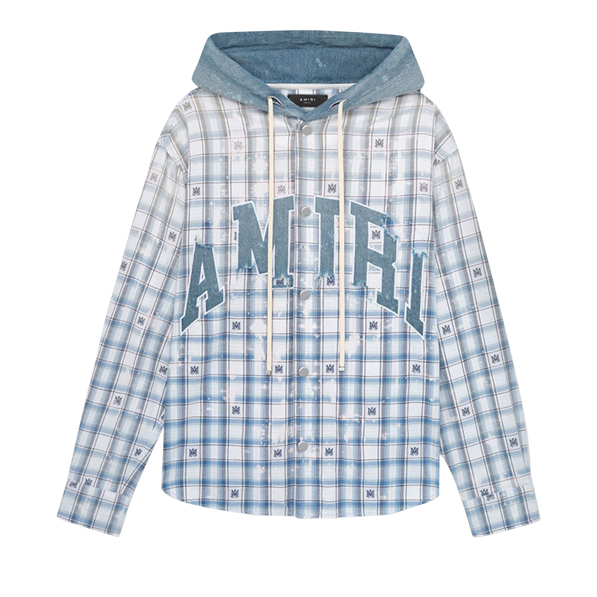 Buy Amiri Hooded Overshirt 'Cerulean' - AMSTOS1016 504 CERU | GOAT