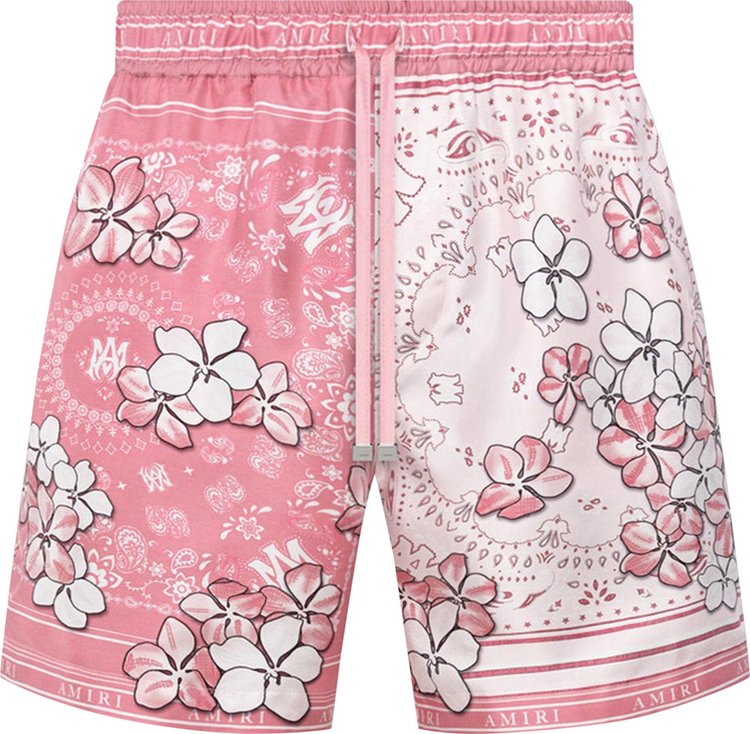 Amiri Bandana Floral Short Flamingo Pink