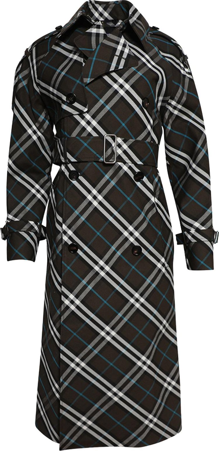 Burberry Long Check Blend Trench Snug