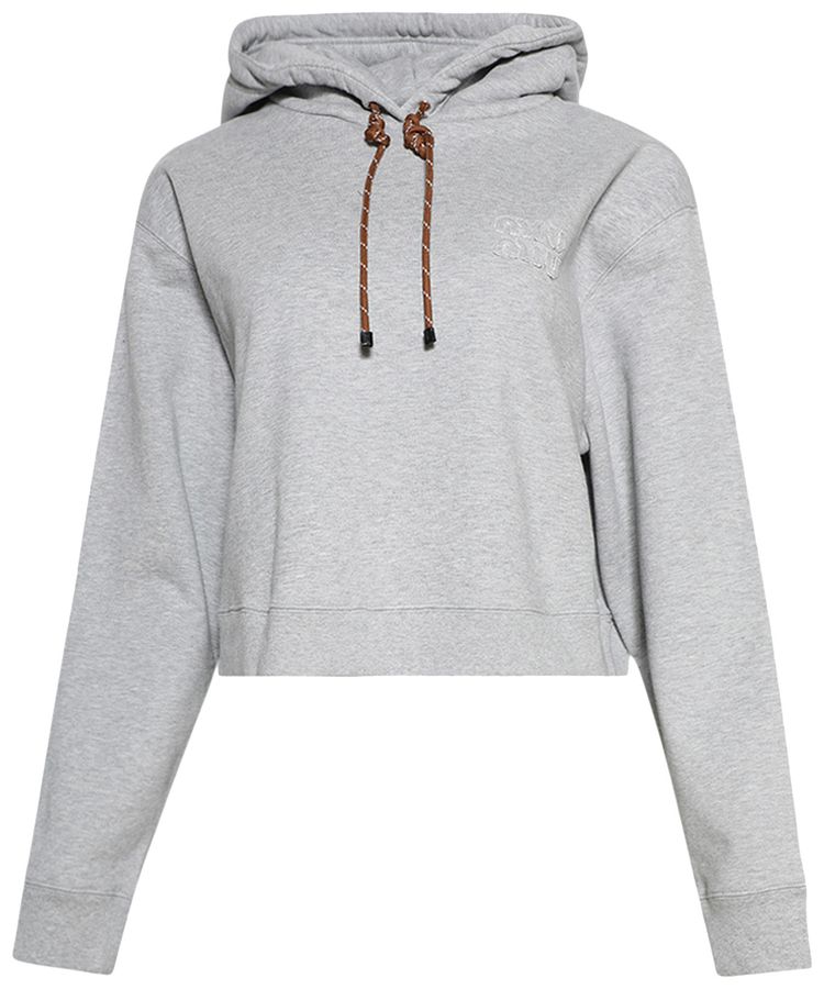 Miu Miu Logo Hoodie Grey