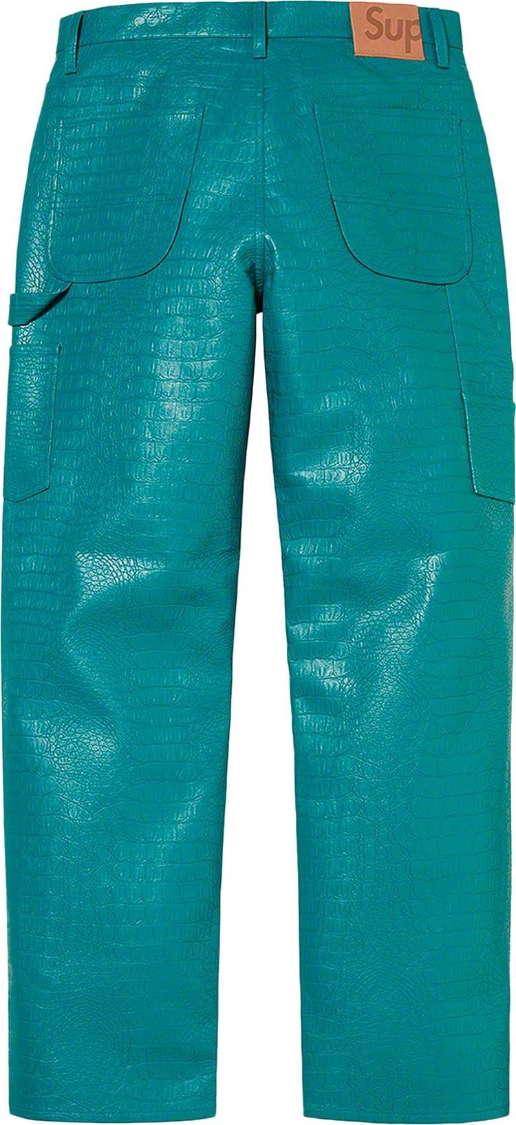 Supreme Faux Croc Painter Pant Teal