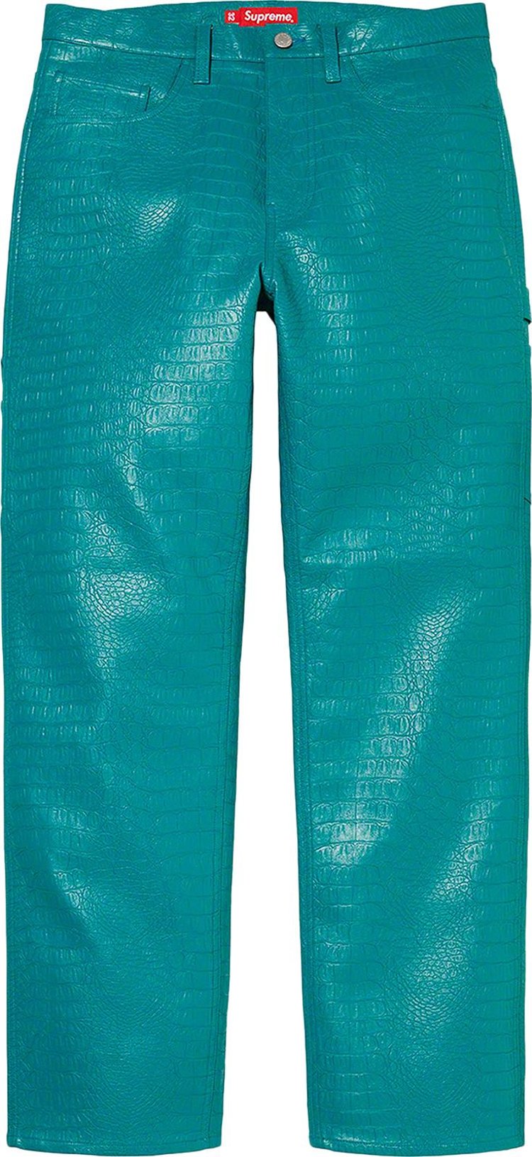 Supreme Faux Croc Painter Pant Teal