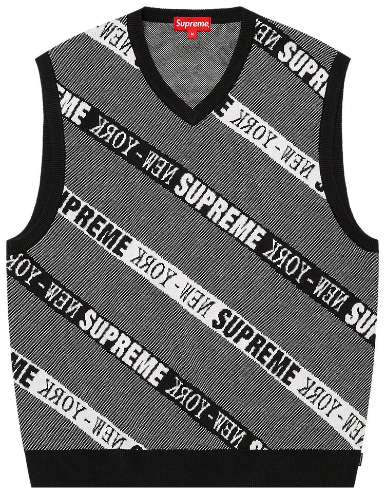 Supreme Stripe Sweater Vest Black