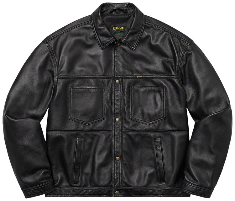 Supreme x Schott Leather Work Jacket Black