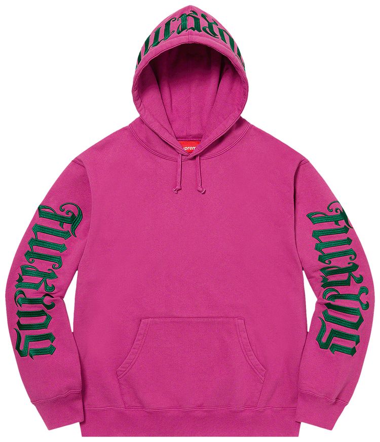 Supreme Ambigram Hooded Sweatshirt Raspberry