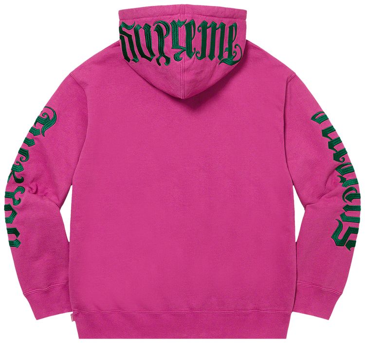 Supreme Ambigram Hooded Sweatshirt Raspberry