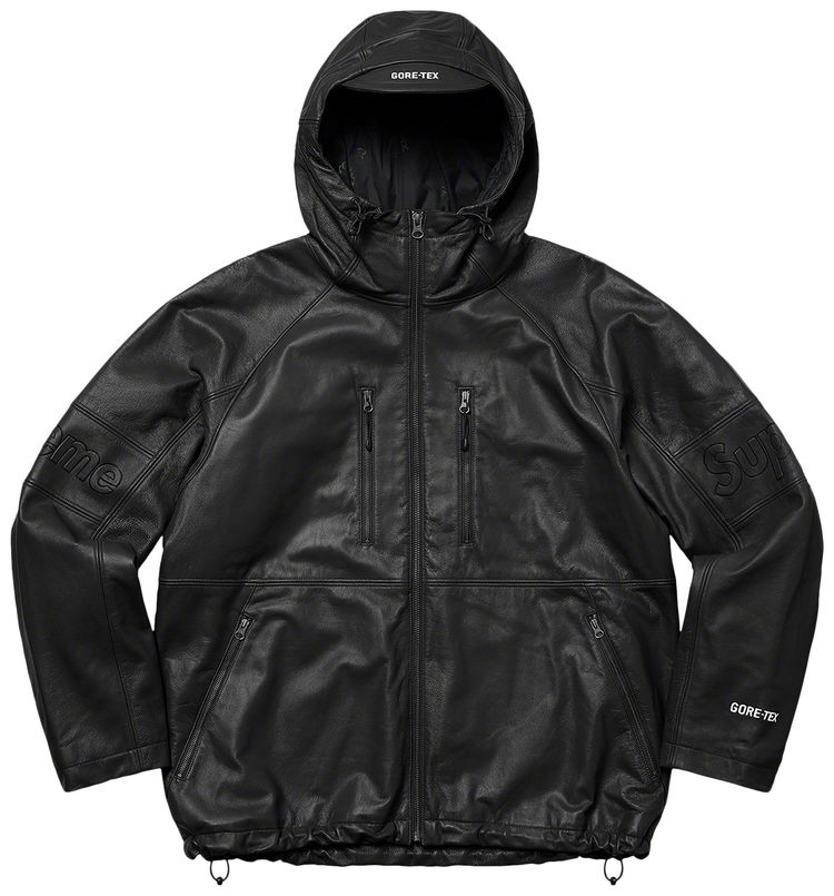 Supreme GORE TEX Leather Jacket Black