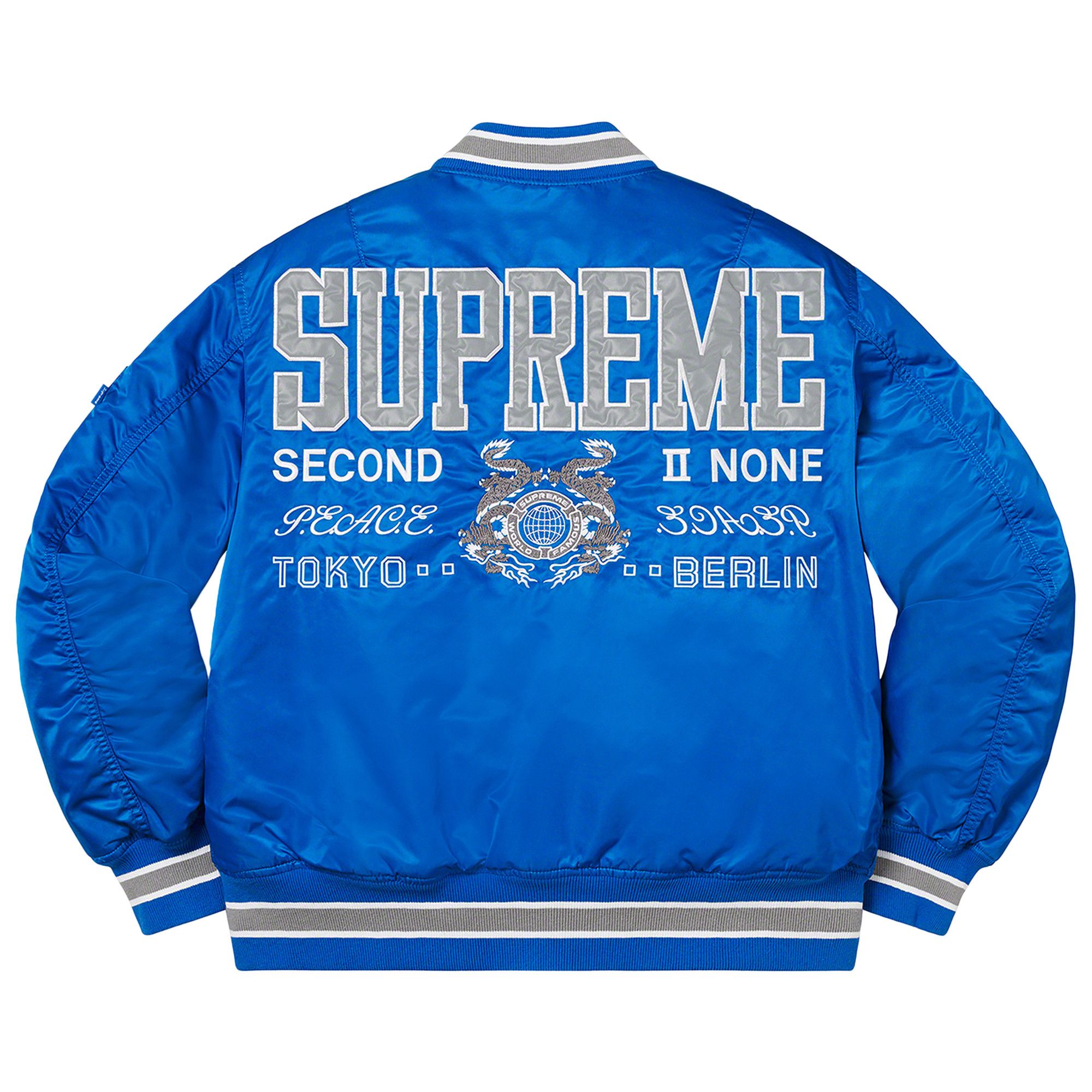 Buy Supreme Second To None MA-1 Jacket 'Blue' - SS22J73 BLUE