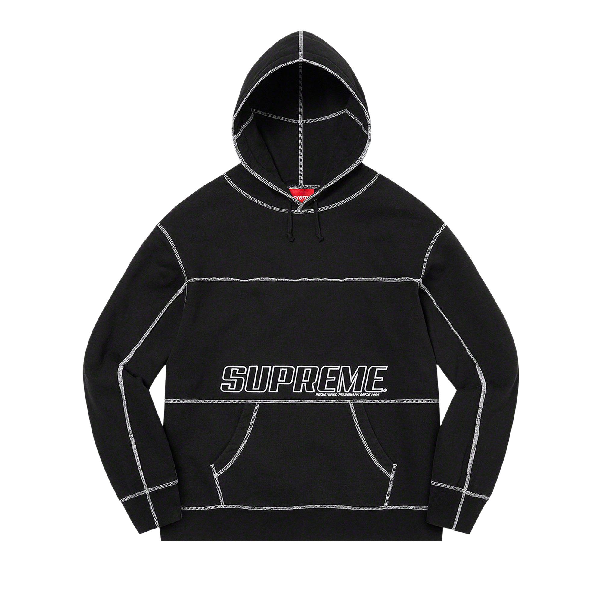 Supreme hoodie black and white discount