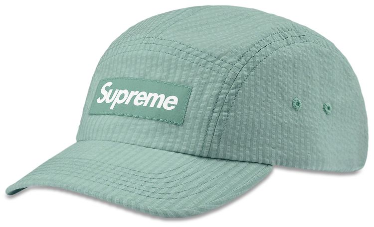 Supreme Washed Seersucker Camp Cap Sage