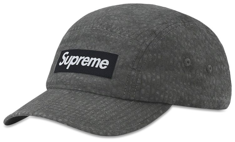Supreme Washed Seersucker Camp Cap Black