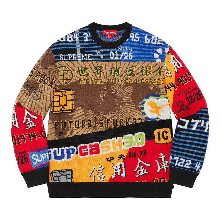Supreme Metallic Jacquard Crewneck Black Men s SS19 