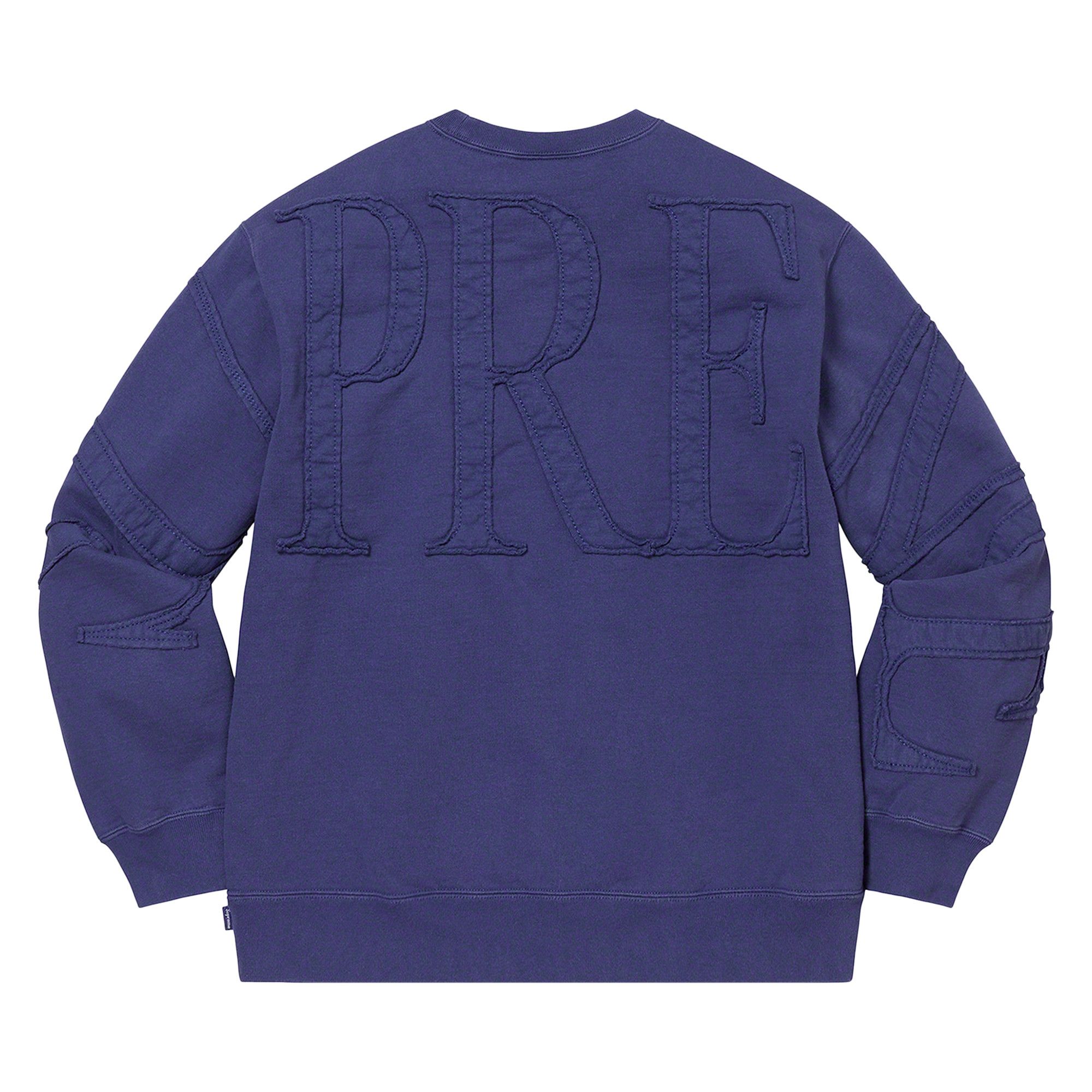 Buy Supreme Tonal Appliqué Crewneck 'Washed Navy' - SS22SW63