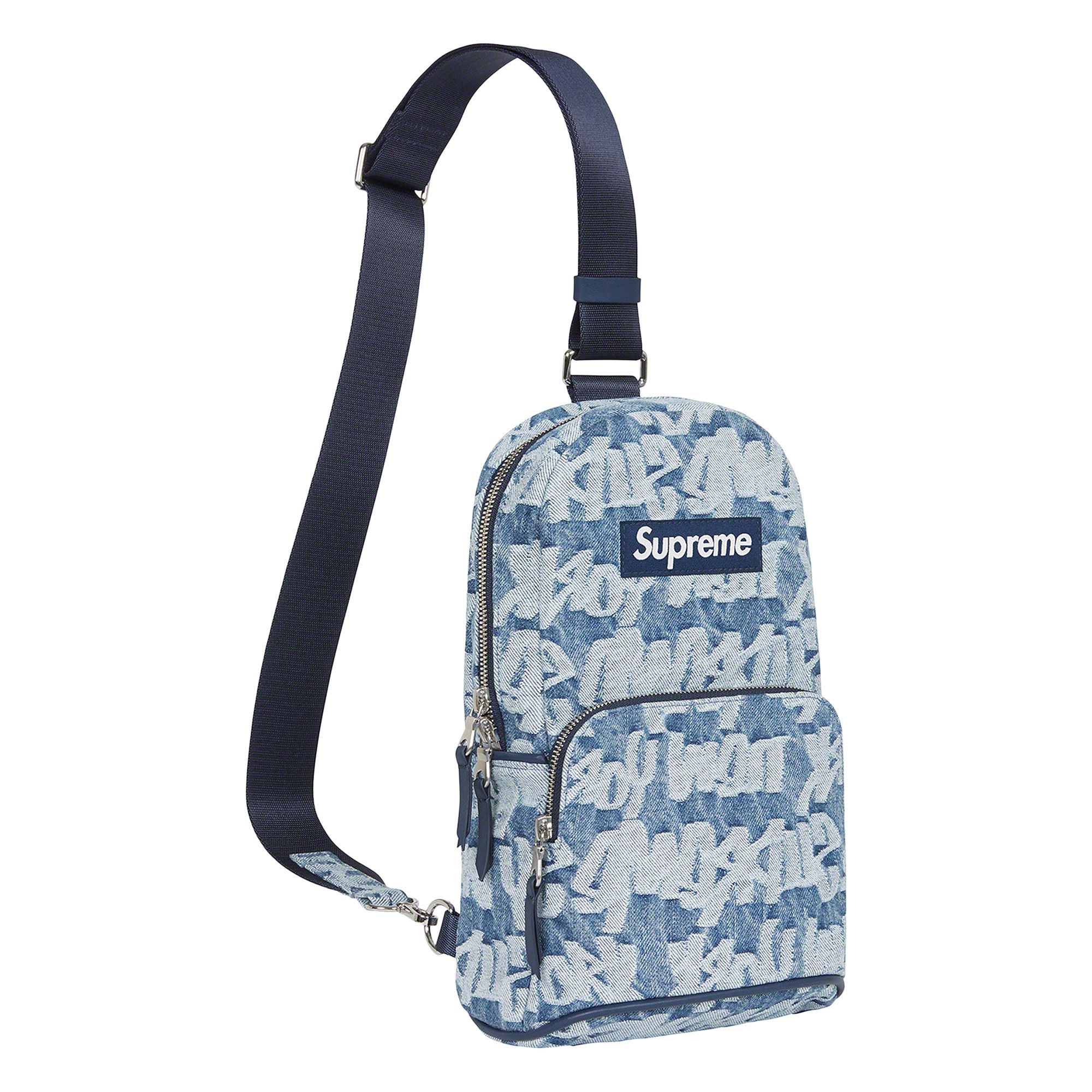 Buy Supreme Fat Tip Jacquard Denim Sling Bag Blue SS22B14 BLUE GOAT UK