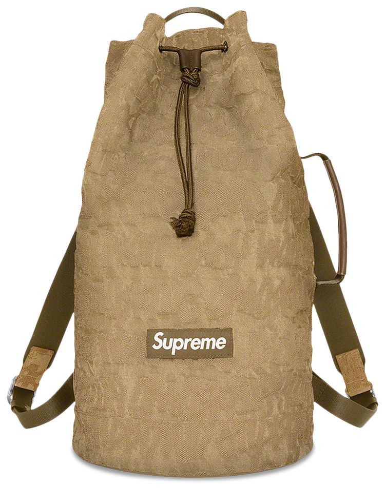 Supreme Fat Tip Jacquard Denim Backpack Olive