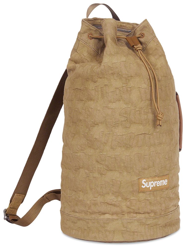 Supreme Fat Tip Jacquard Denim Backpack Olive