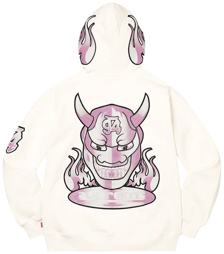 Supreme Demon Zip Up Hooded Sweatshirt White