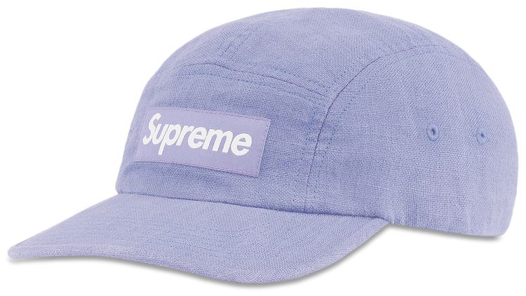 Supreme Linen Fitted Camp Cap Light Blue
