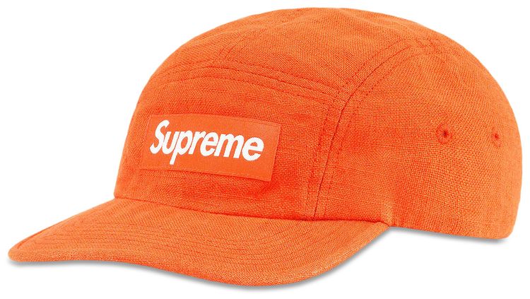 Supreme Linen Fitted Camp Cap Neon Orange