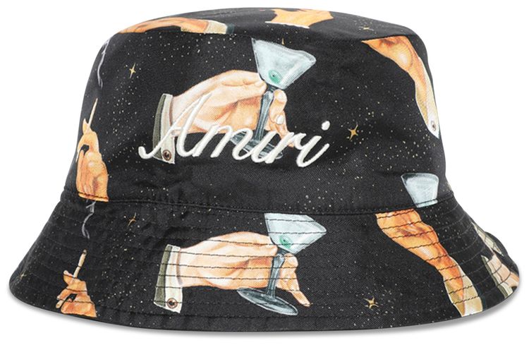 Amiri Smoke Reversible Bucket Hat Black