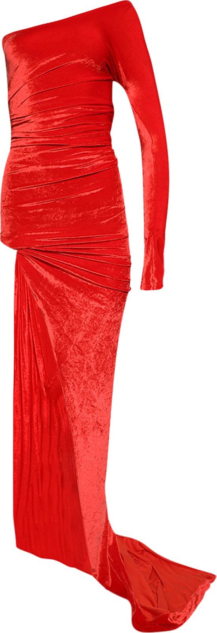 Balenciaga Asymmetric Dress Red