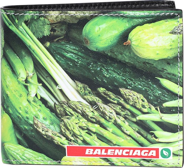 Balenciaga Antwerp Square Folded Coin Wallet Veggie