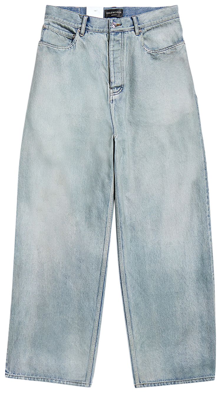 Balenciaga Sticker Baggy Pants Dirty Blue
