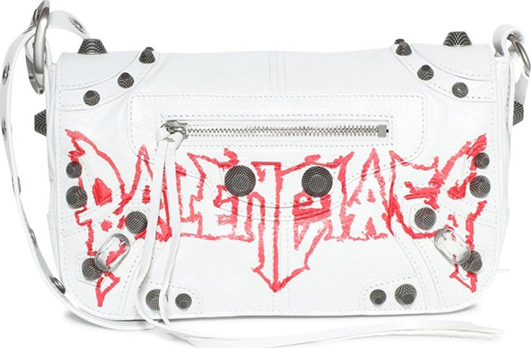 Balenciaga Le Cagole Flap Shoulder Bag Optic White