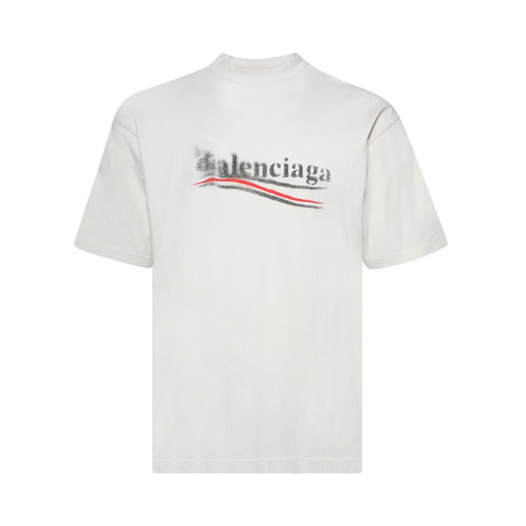 Balenciaga Political Stencil T Shirt EcruBlack
