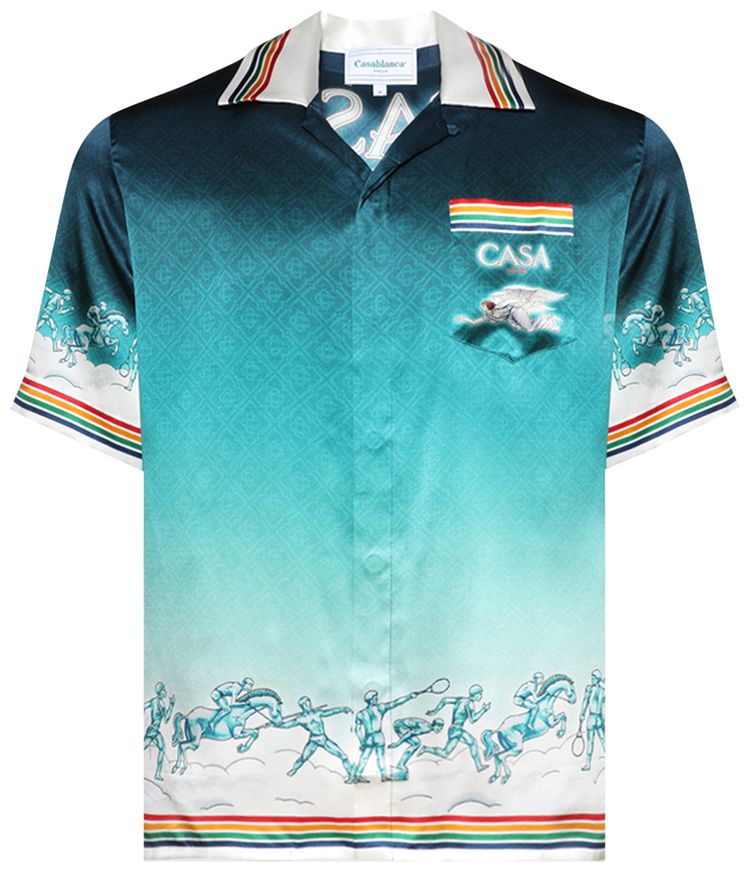 Casablanca Short Sleeve Cuban Collar Shirt La Deesse Du Stade