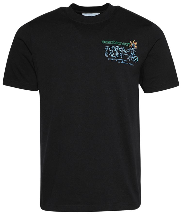 Casablanca Pentathlon Screen Printed T Shirt Black