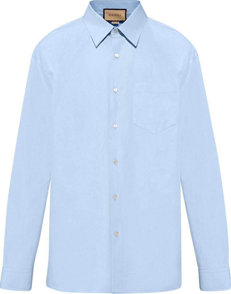 Gucci Poplin Long Sleeve Shirt Sky Blue