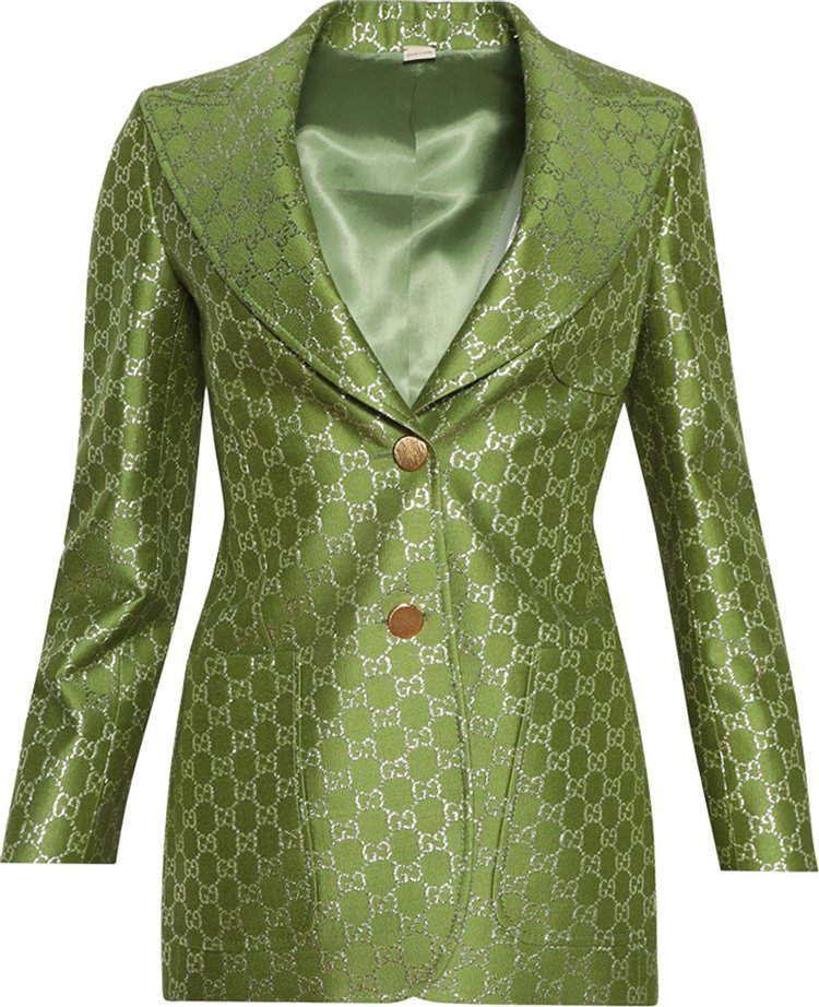 Gucci Wool Lame Jacket Light GreenSilver