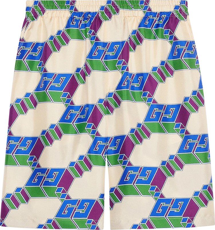 Gucci Jersey Shorts IvoryBlueMulticolor