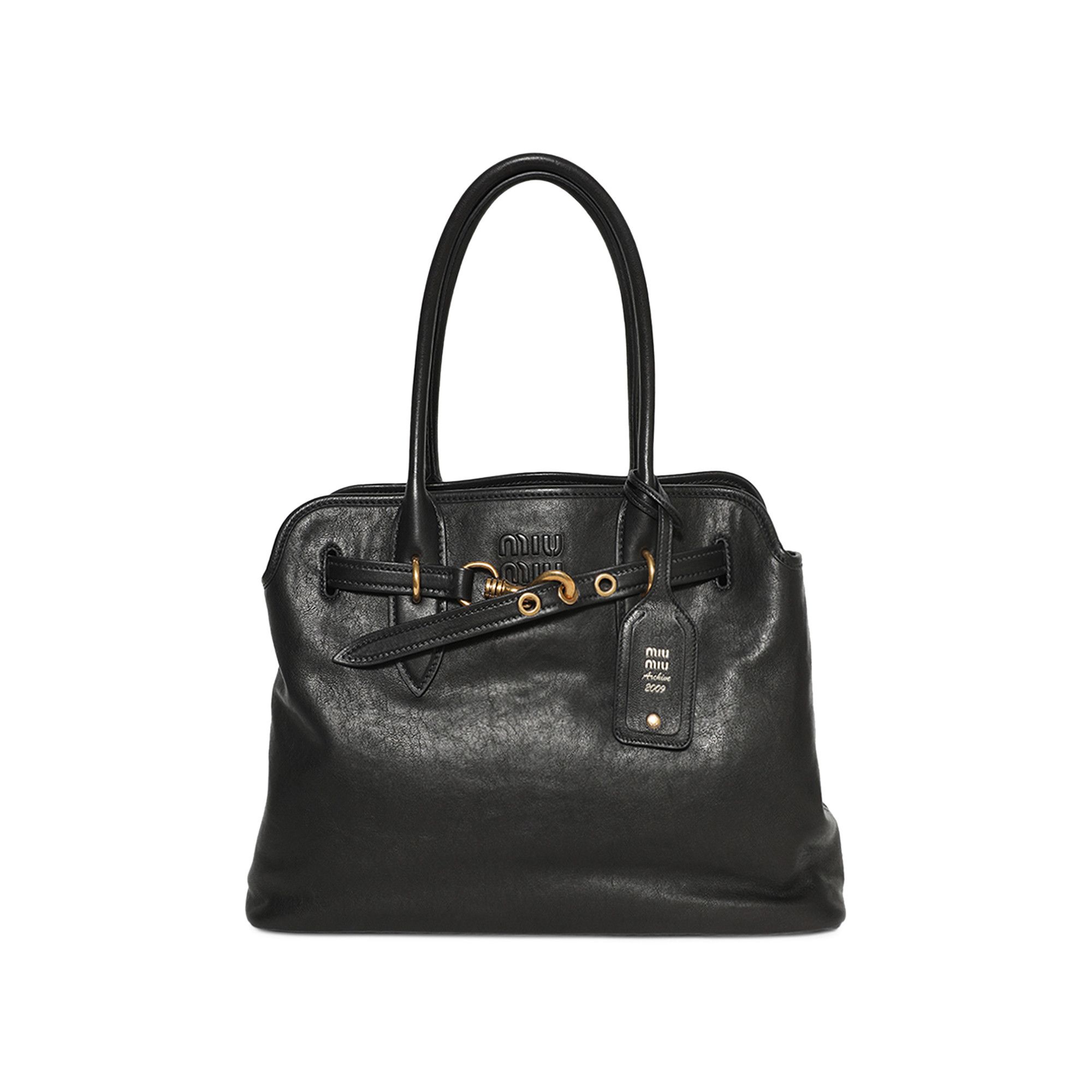 関税込 MiuMiu | Aventure nappa leather bag Buy Miu Miu Aventure Nappa Leather Bag 'Black' - 5BG291 2BBL