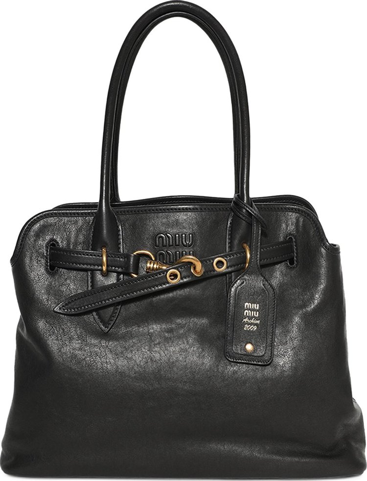 Miu Miu Aventure Nappa Leather Bag Black